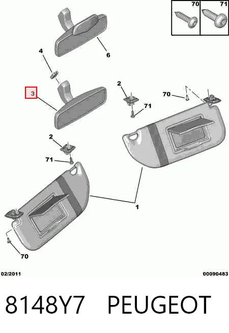 Lusterko wewnętrzne do Citroen C5 I DE