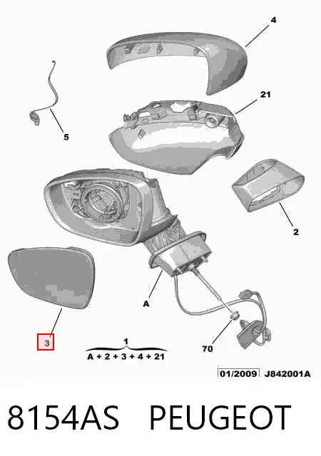 Lusterko wsteczne lewe Citroen C3 Picasso minivan (SH) (2009 - 2026) cena, od 155,60 USD