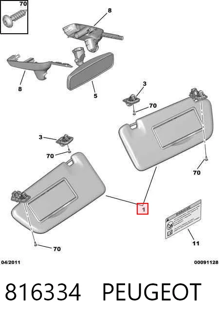 Osłona przeciwsłoneczna do Peugeot 3008 I 0U