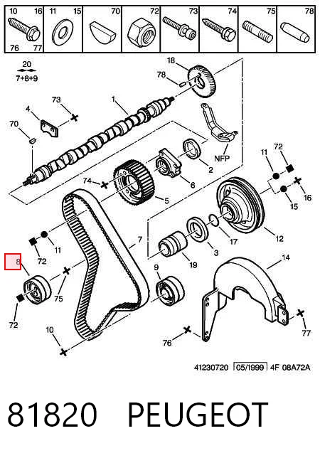81820 Peugeot/Citroen Rolka napinacza paska rozrządu