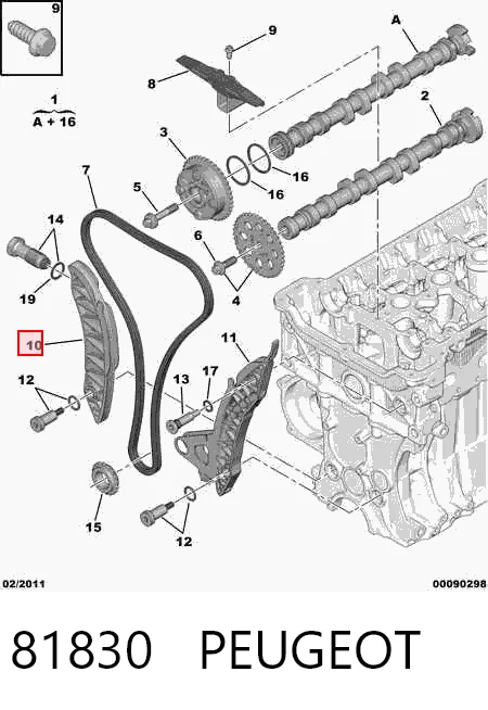 81830 Peugeot/Citroen Prowadnica napinacza łańcucha rozrządu
