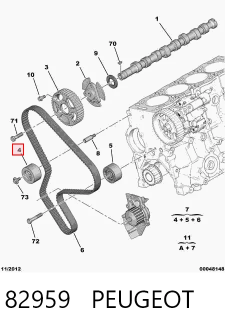 82959 Peugeot/Citroen Rolka napinacza paska rozrządu