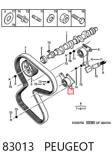 83013 Peugeot/Citroen Rolka prowadząca kierunkowa paska rozrządu