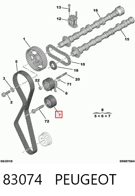 83074 Peugeot/Citroen Rolka prowadząca kierunkowa paska rozrządu