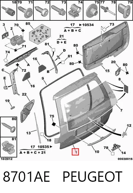 Drzwi tylne (bagażnika 3/5) do Citroen C8  EA, EB