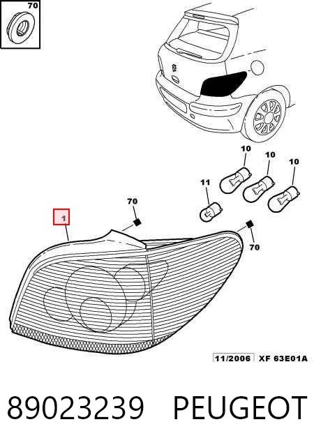  Lampa zespolona tylna prawa Peugeot 307 