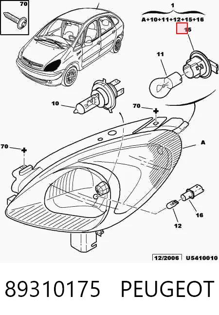 Reflektor lewy Citroen Xsara Picasso minivan (N68) (2000 - 2010) cena, od 49,85 USD