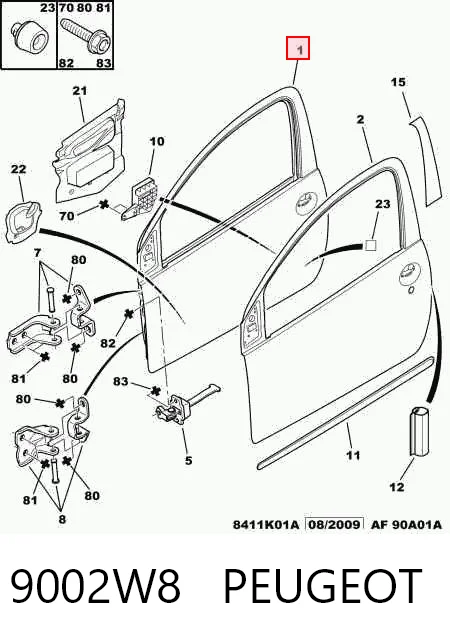 Drzwi przednie lewe do Citroen C1 I PM, PN