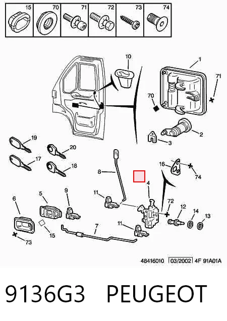 Zamek drzwi przednich prawych Fiat Ducato II awangarda (230L) (1994 - 2002) cena, od 31,99 USD