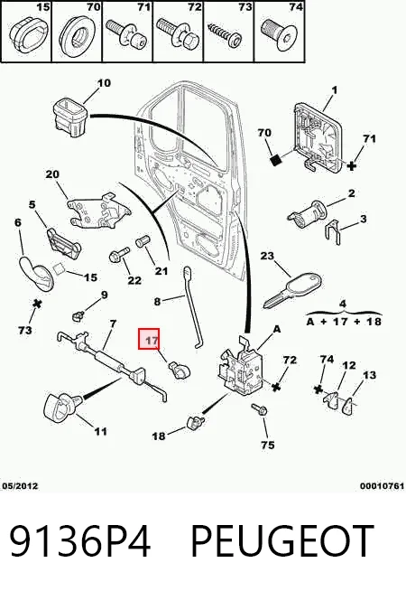 Do koszyka Zamek drzwi przednich prawych Fiat Ducato II 244