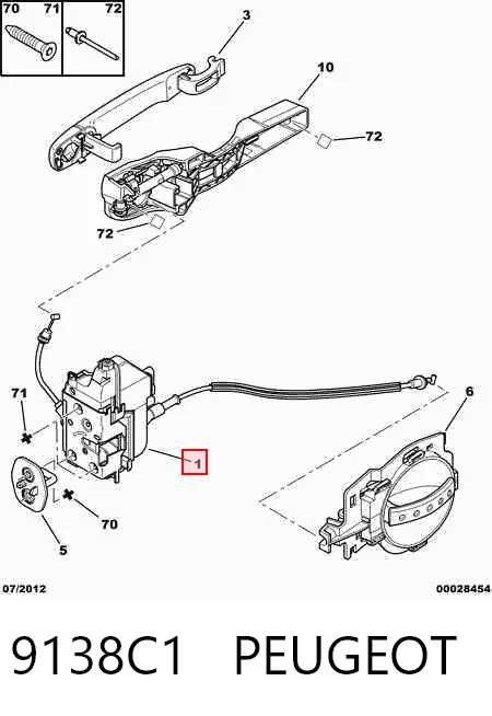 Zamek drzwi tylnych prawych do Citroen C3 I FC