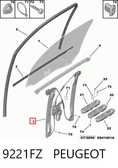 Kupić Mechanizm podnoszenia szyby drzwi przednich lewych Citroen C3  SH w dobrej cenie