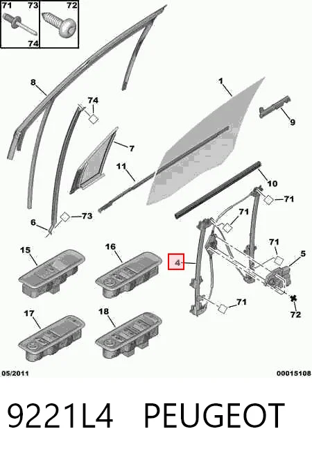 Mechanizm podnoszenia szyby drzwi przednich lewych Citroen Evasion minivan (22, U6) (1994 - 2002) cena, od 63,01 USD