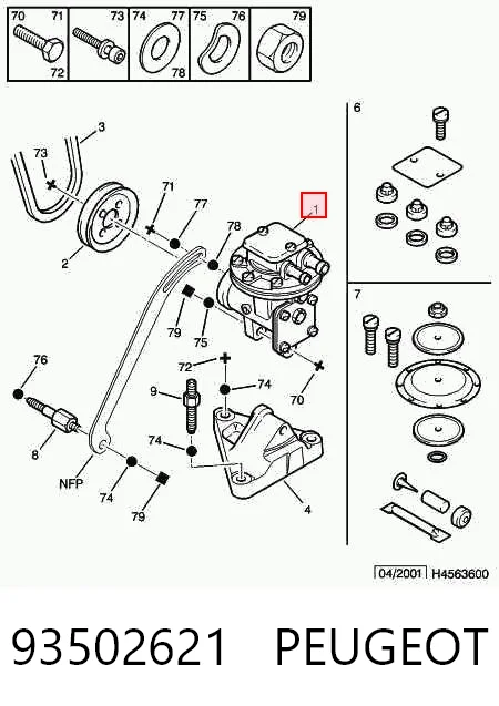 93502621 Peugeot/Citroen Pompa podciśnienia