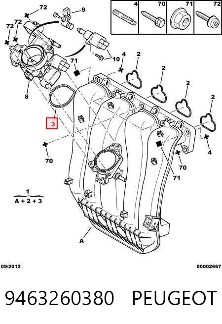 Do koszyka Uszczelka przepustnicy Peugeot Expert  222