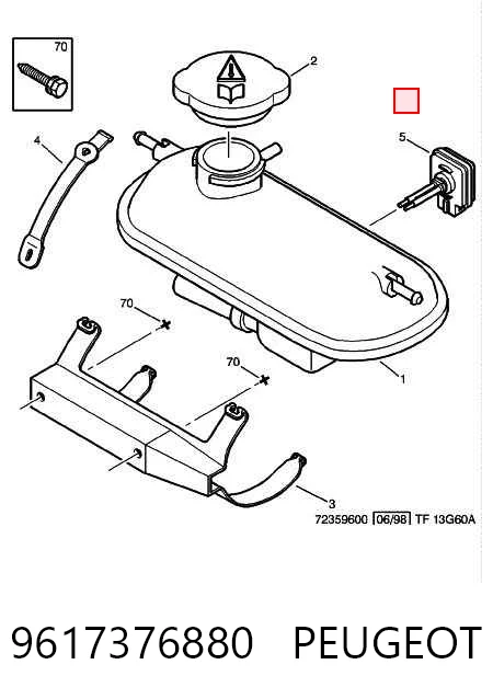 9617376880 Peugeot/Citroen Czujnik poziomu płynu chłodzącego w zbiorniku