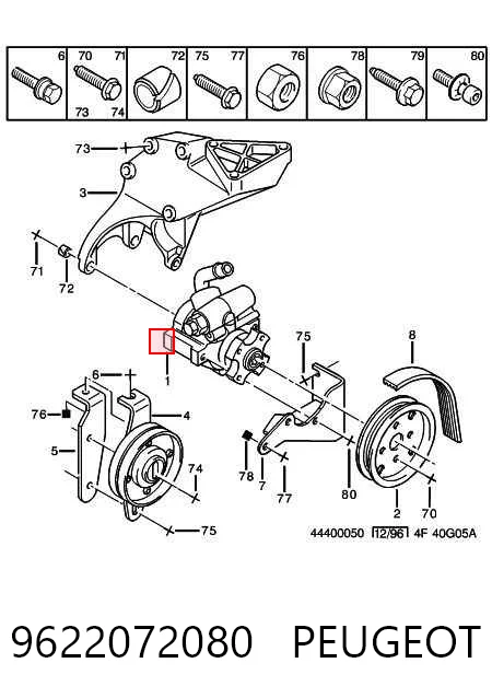 9622072080 Peugeot/Citroen Pompa wspomagania hydraulicznego kierownicy