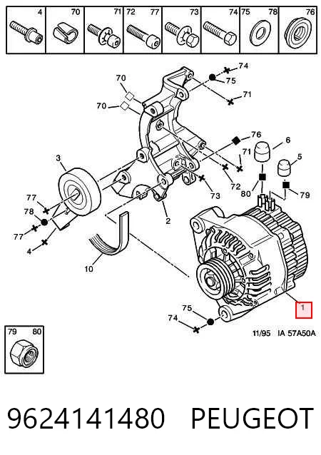 9624141480 Peugeot/Citroen Alternator