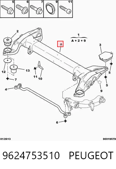 Korpus osi tylnej do Citroen C5 I DC