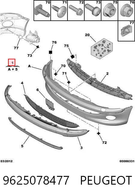 Zderzak przedni Peugeot 206 hatchback (2A/C) (1998 - 2008) cena, od 160,26 USD