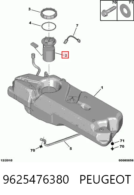 9625476380 Peugeot/Citroen Moduł pompy paliwowej z czujnikiem poziomu paliwa