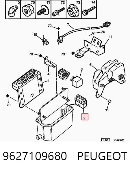 9627109680 Peugeot/Citroen Przekaźnik pompy paliwa elektrycznej