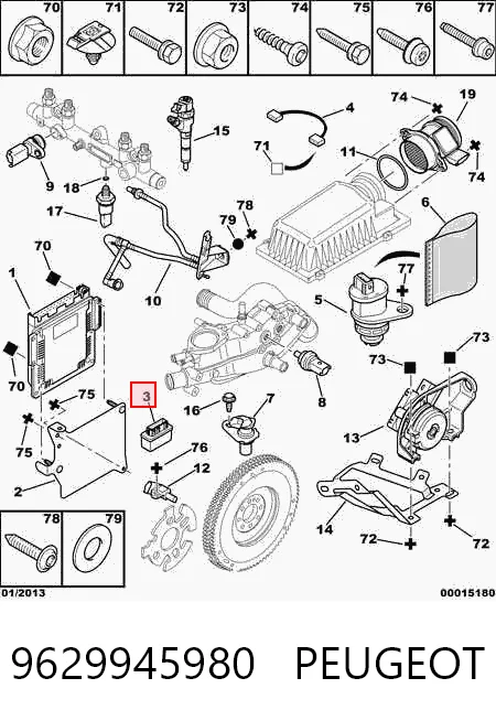 9629945980 Peugeot/Citroen Przekaźnik pompy paliwa elektrycznej
