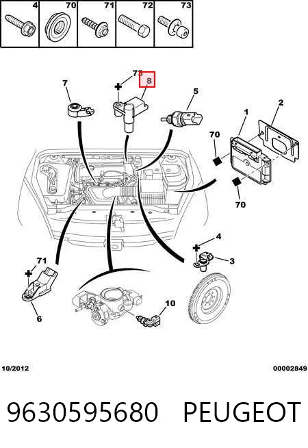 9630595680 Peugeot/Citroen Czujnik położenia wałka rozrządu