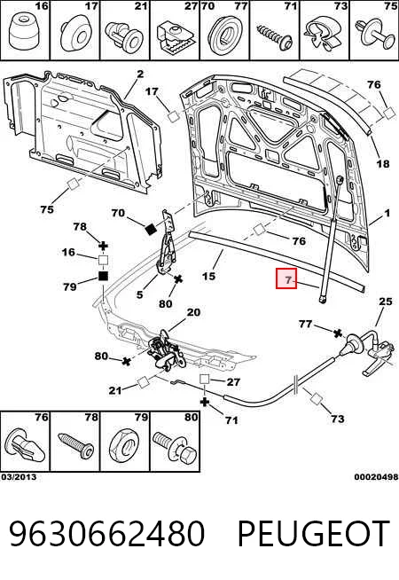 Amortyzator maski Peugeot 406 