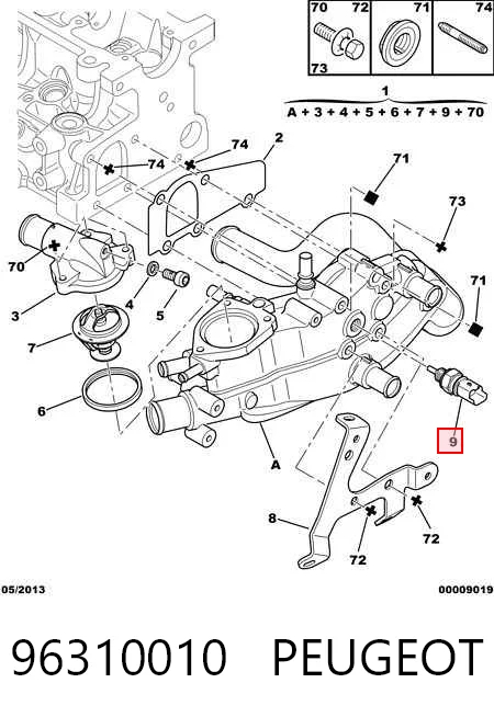96310010 Peugeot/Citroen Czujnik temperatury płynu chłodzącego