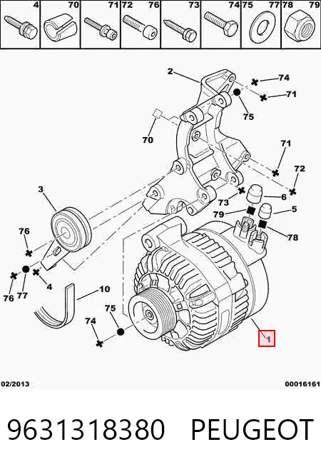 9631318380 Peugeot/Citroen Alternator