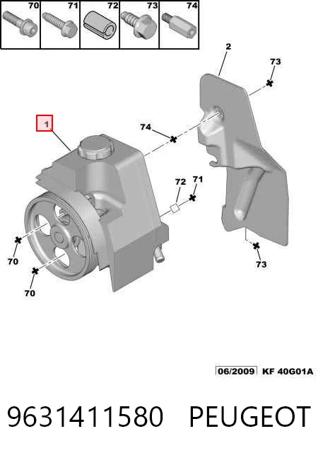 9631411580 Peugeot/Citroen Pompa wspomagania hydraulicznego kierownicy