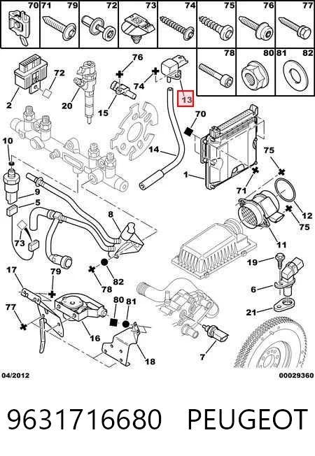 9631716680 Peugeot/Citroen Czujnik ciśnienia w kolektorze ssącym, MAP