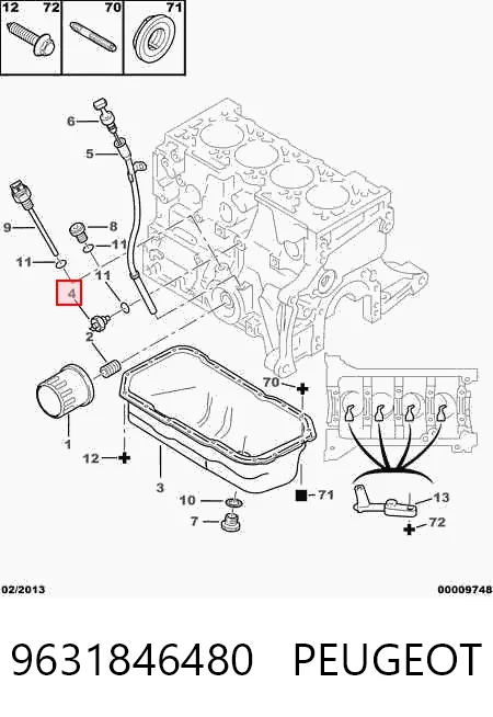 9631846480 Peugeot/Citroen Czujnik ciśnienia oleju