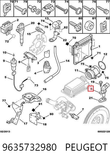 9635732980 Peugeot/Citroen Czujnik położenia wału korbowego