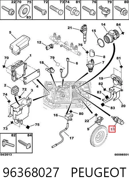 96368027 Peugeot/Citroen Czujnik temperatury płynu chłodzącego