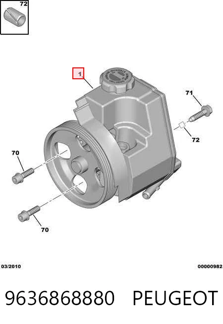9636868880 Peugeot/Citroen Pompa wspomagania hydraulicznego kierownicy
