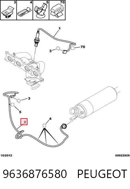 9636876580 Peugeot/Citroen Sonda lambda czujnik tlenu po katalizatorze