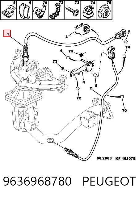 9636968780 Peugeot/Citroen Sonda lambda czujnik tlenu przed katalizatorem