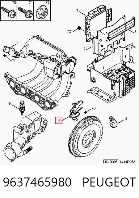 9637465980 Peugeot/Citroen Czujnik położenia wału korbowego