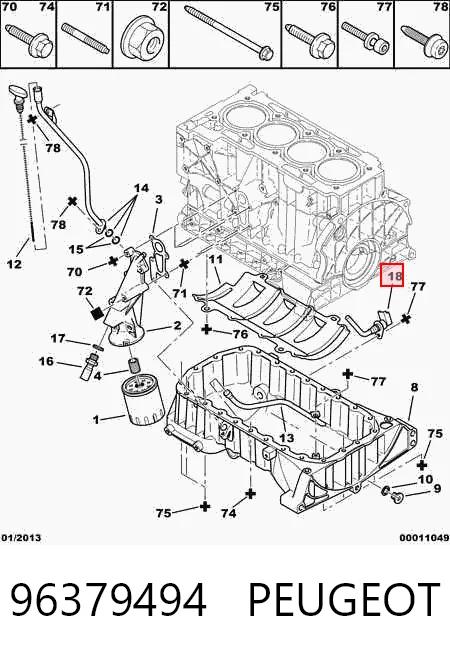 96379494 Peugeot/Citroen Czujnik poziomu oleju silnikowego