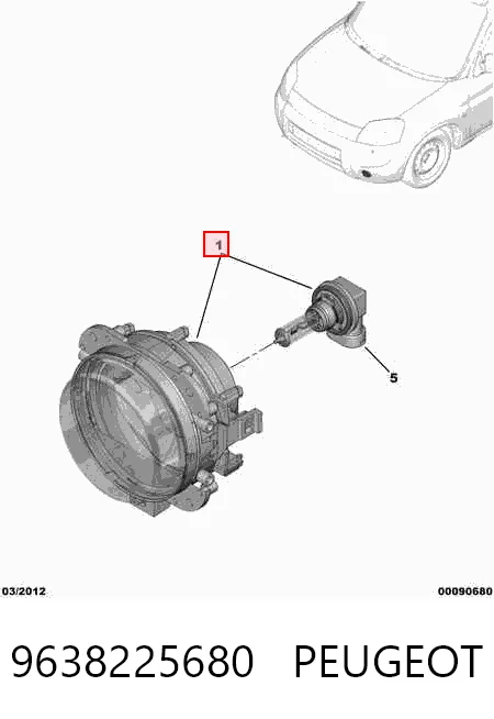  Lampa przeciwmgielna lewa/prawa Peugeot Partner 1
