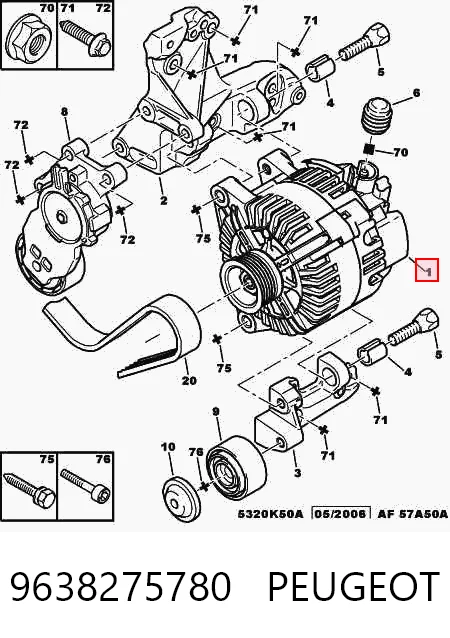 9638275780 Peugeot/Citroen Alternator