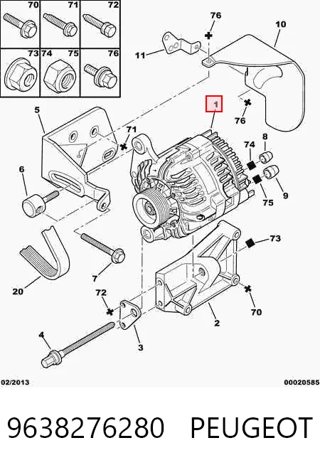 9638276280 Peugeot/Citroen Alternator