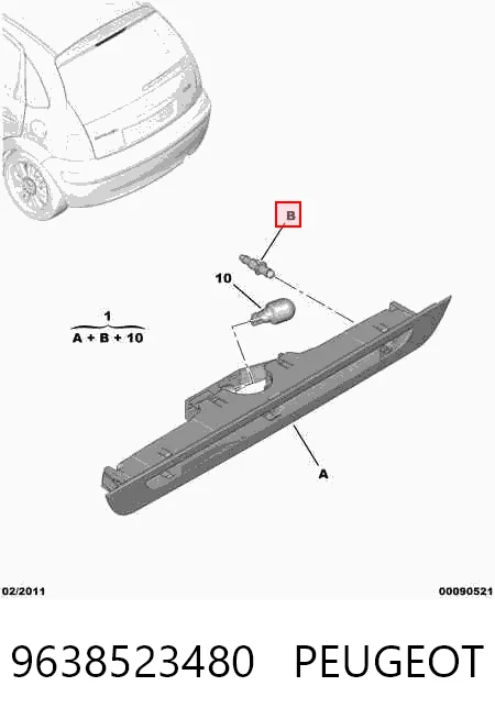 Lampa stop tylna dodatkowa do Citroen C3 I FC