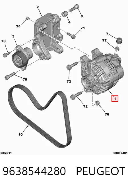 9638544280 Peugeot/Citroen Alternator