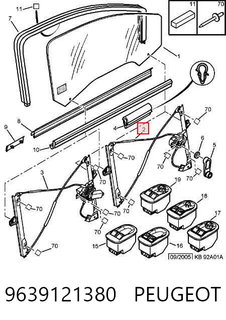 Do koszyka Mechanizm podnoszenia szyby drzwi przednich lewych Citroen C3 I FC