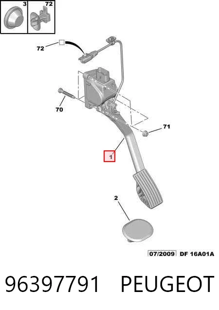 Do koszyka Pedał przyspieszenia (gazu) Citroen C5 I DC
