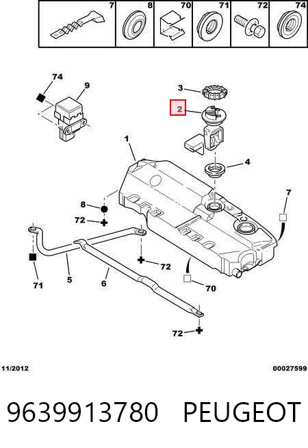 9639913780 Peugeot/Citroen Moduł pompy paliwowej z czujnikiem poziomu paliwa