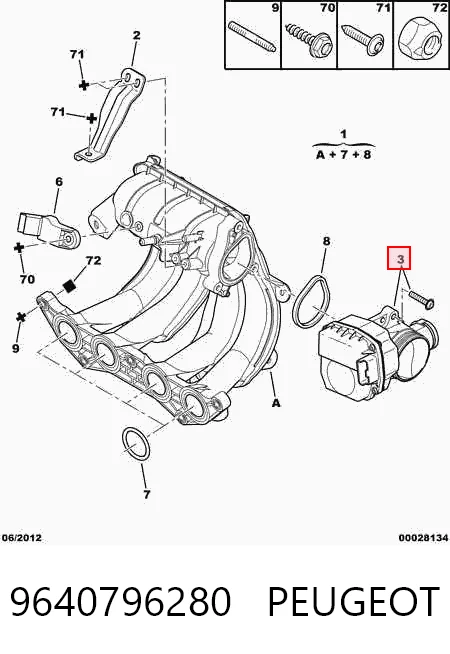 9640796280 Peugeot/Citroen Przepustnica, komplet